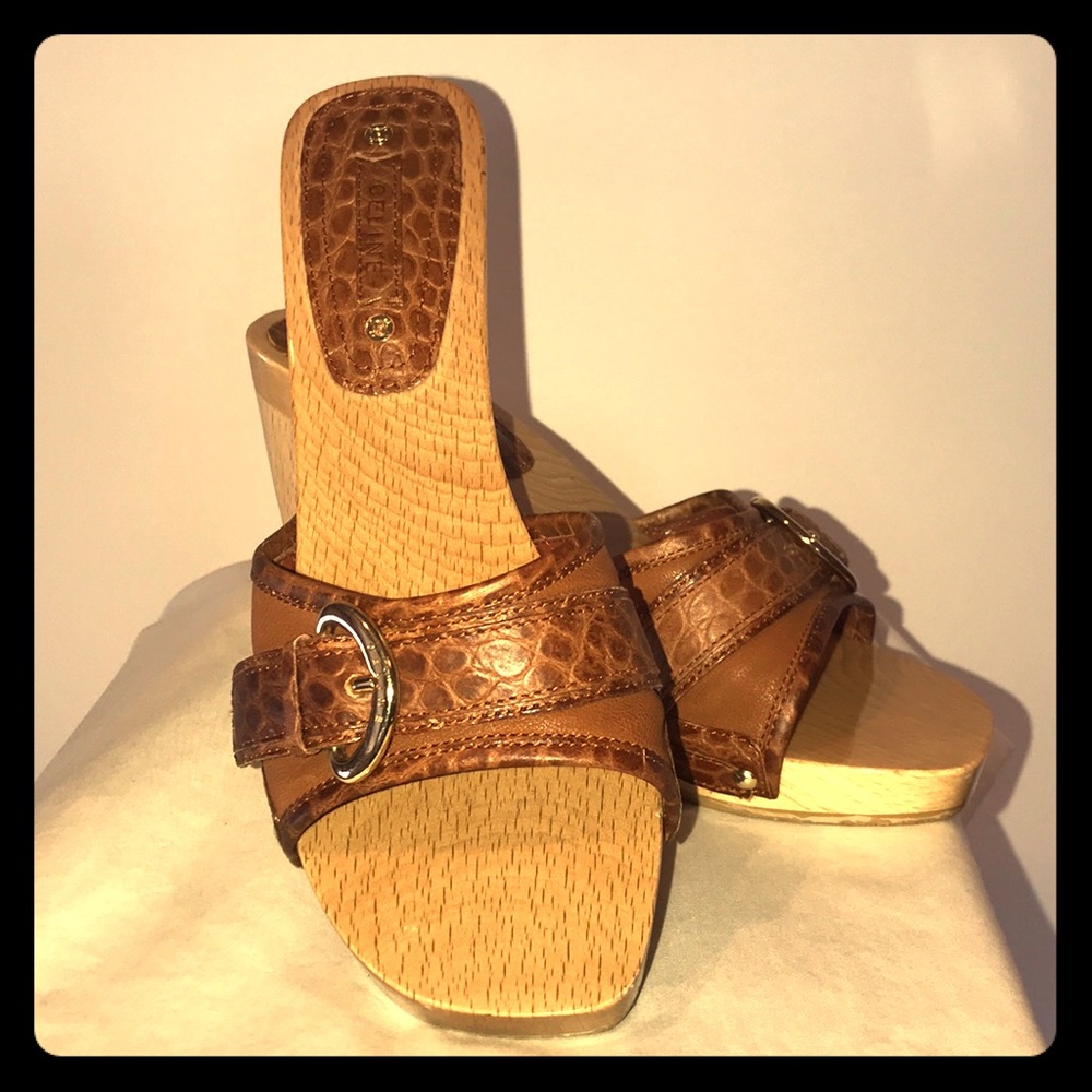 Celine vintage wooden slides